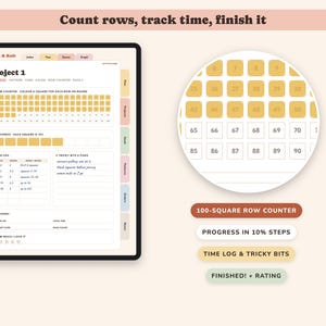 Crochet Planner Printable, Knitting Project Tracker, Yarn Stash Inventory, Row Counter, Pattern Log, Digital image 3