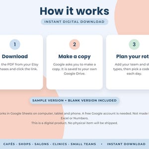 Employee Shift Schedule Google Sheets, Staff Rota Planner, Weekly Roster Template, Labour Cost Tracker image 8
