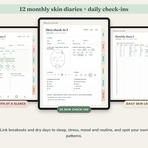 Skincare Journal Printable, Self Care Planner, Routine Tracker, Skin Diary, Product Inventory, Digital Undated image 5