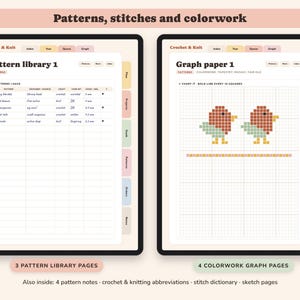 Crochet Planner Printable, Knitting Project Tracker, Yarn Stash Inventory, Row Counter, Pattern Log, Digital image 5