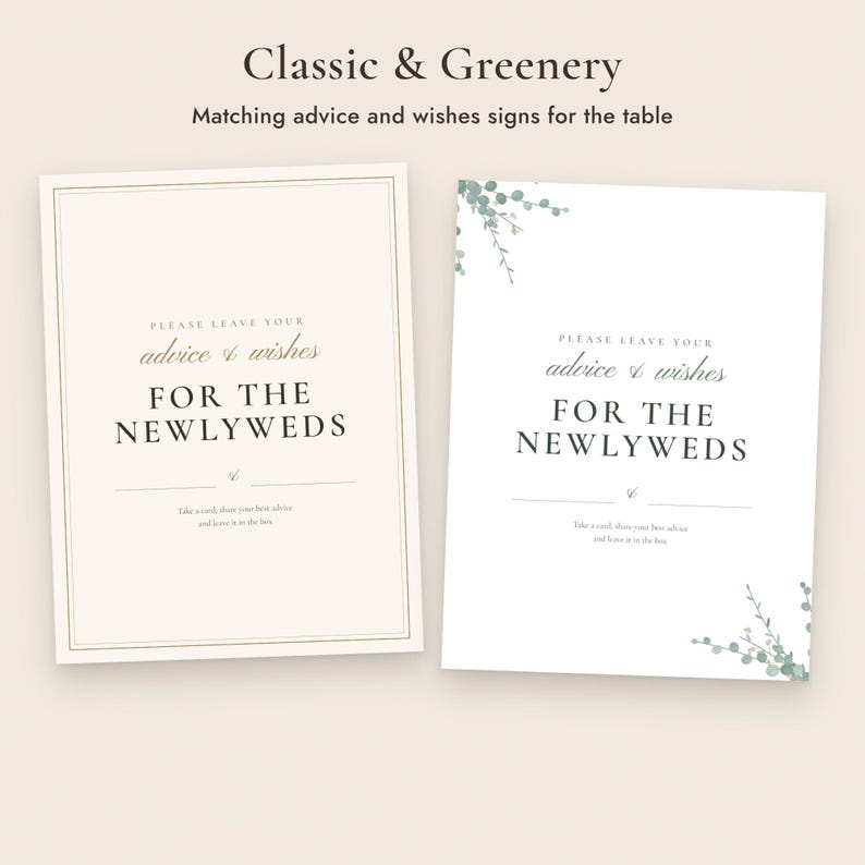 Wedding Advice Cards Printable, Newlywed and Bride to Be Cards, Signs, 5 Designs image 4