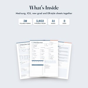 Nurse Report Sheet Bundle, 38 Fillable Forms, Med Surg, ICU, ER Style, New Grad image 2