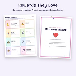 Behavior Chart for Kids, Sticker Chart, Token Board, Reward Coupons, Positive Behavior Printable image 8