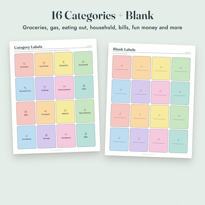 Cash Envelope Printable Kit, Fold and Glue Envelopes, A6 Budget Binder Inserts, Sinking Funds image 5