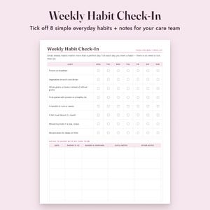 PCOS Food List Printable, PCOS Diet Grocery List, Meal Planner, Habit Tracker, Letter A4 Bild 6