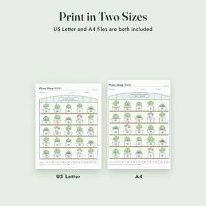 Savings Challenge Printable, Plant Shop Color In Tracker, 500 to 10000, Letter A4 image 9