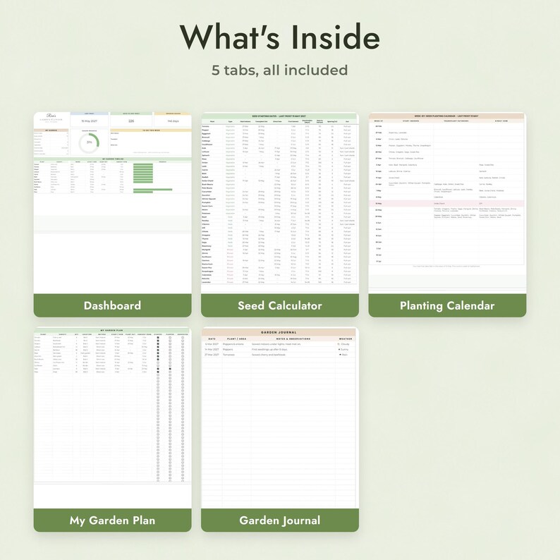 Seed Starting Calculator Google Sheets, Vegetable Garden Planner, Planting Calendar by Frost Date Bild 2