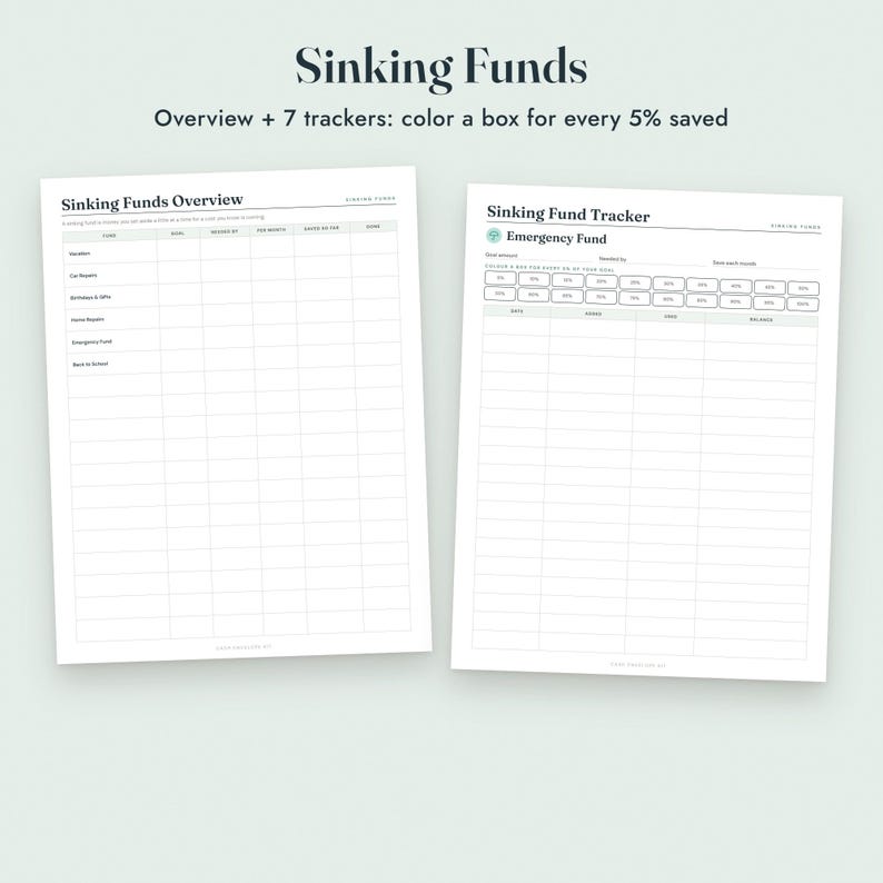 Cash Envelope Printable Kit, Fold and Glue Envelopes, A6 Budget Binder Inserts, Sinking Funds image 7