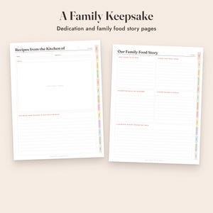 Recipe Book Template Printable, Family Cookbook, 4x6 Recipe Cards, Kitchen Binder Pages image 9