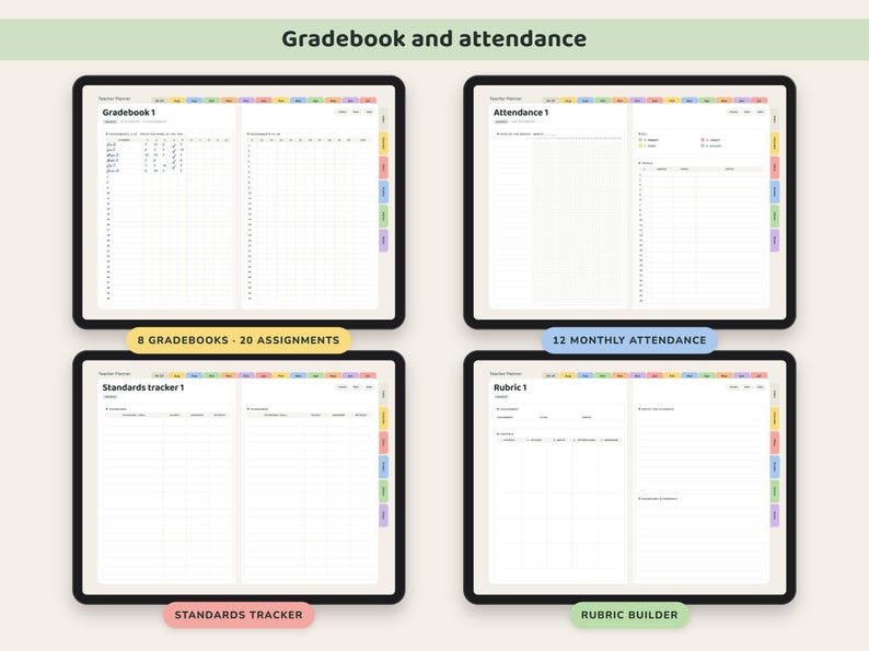 Teacher Planner 2026 2027, Dated Digital Lesson Plans, Gradebook, Seating Chart, Attendance image 5