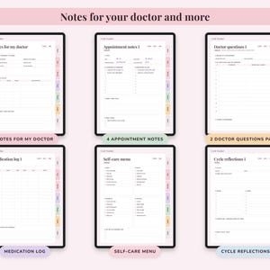 Cycle Tracker Journal Printable, Period Log, Menstrual Calendar, PMS Symptom Mood Planner, Undated Digital image 7