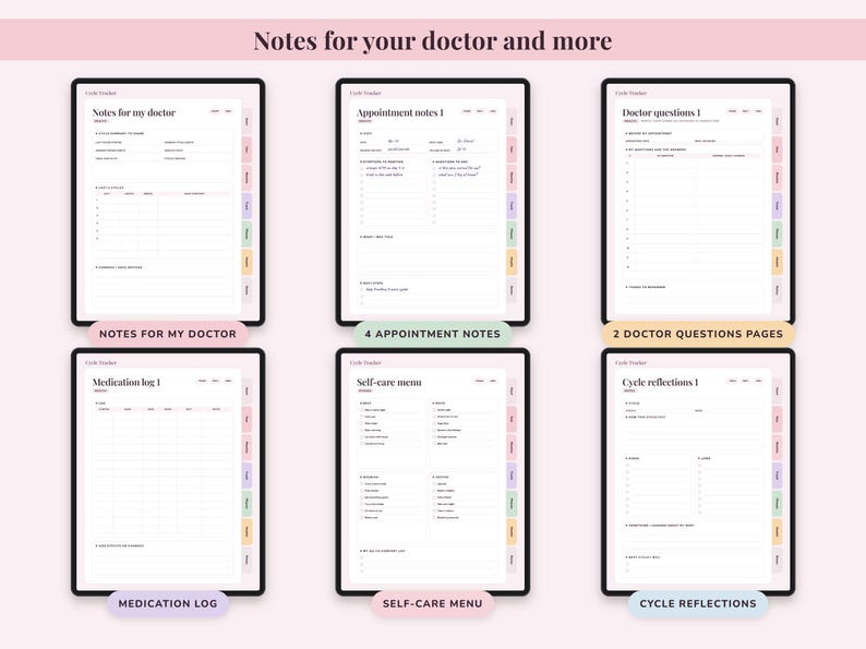 Cycle Tracker Journal Printable, Period Log, Menstrual Calendar, PMS Symptom Mood Planner, Undated Digital image 7