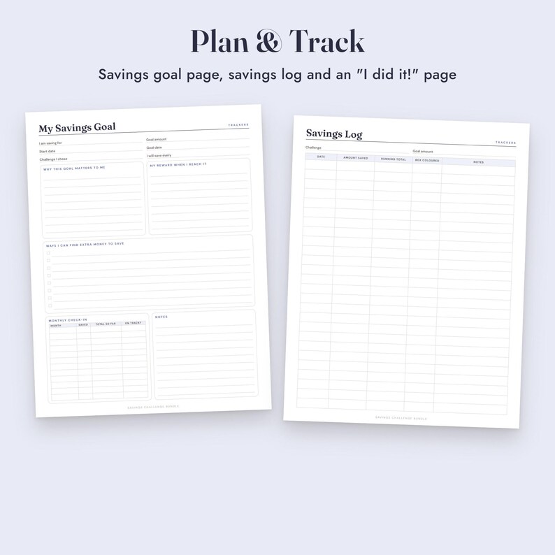 Savings Challenge Printable Bundle, 35 Color In Money Trackers, Mini Challenges, A6 Letter A4 image 7