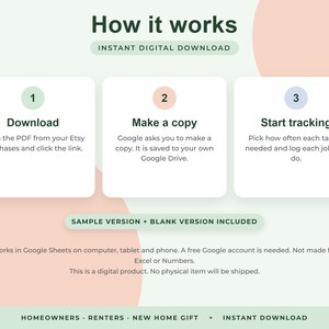 Home Maintenance Tracker Google Sheets, House Upkeep Schedule, Repair Log, Appliance Warranty Homeowner Planner image 7