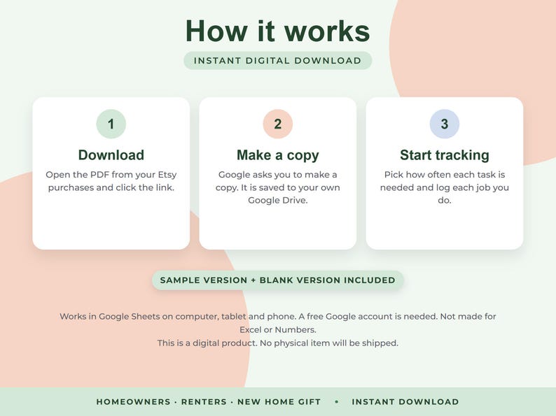 Home Maintenance Tracker Google Sheets, House Upkeep Schedule, Repair Log, Appliance Warranty Homeowner Planner image 7