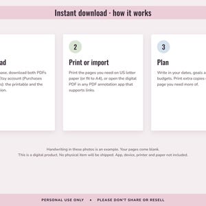 Printable Life Planner, Undated US Letter and Digital PDF, Goals, Budget, Health, Home Pages image 10