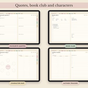Digital Reading Journal, Hyperlinked Book Tracker with Review Pages, TBR List and Yearly Challenge image 6