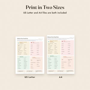 Gluten Free Food List Printable, Celiac Grocery List, Label Guide, Meal Planner, Letter A4 image 9