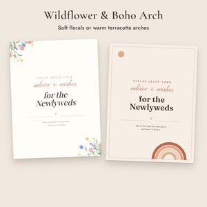 Wedding Advice Cards Printable, Newlywed and Bride to Be Cards, Signs, 5 Designs image 5