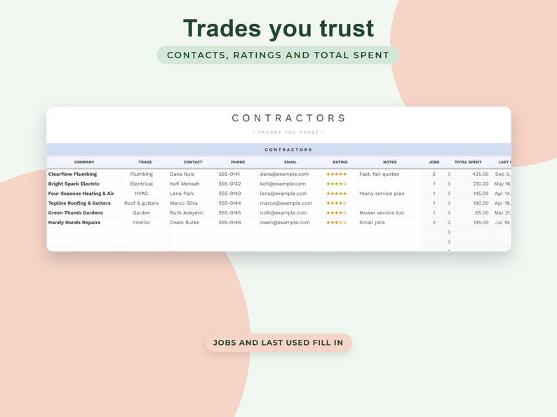Home Maintenance Tracker Google Sheets, House Upkeep Schedule, Repair Log, Appliance Warranty Homeowner Planner image 6