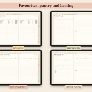 Digital Recipe Book, Hyperlinked Cookbook Template with 84 Cards, Meal Planner and Grocery List image 7