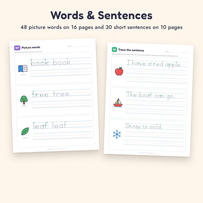 Handwriting Practice Workbook, Letter Tracing A-Z, Numbers 0-20, Preschool Kindergarten Printable image 7
