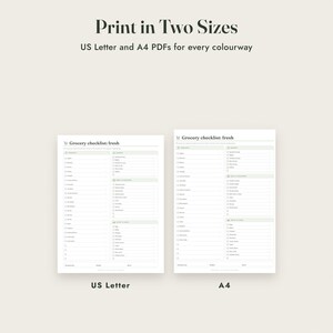 Grocery List Printable, Meal Planner, Pantry Inventory, Aisle Checklist, 3 Colours, Letter A4 imagen 9