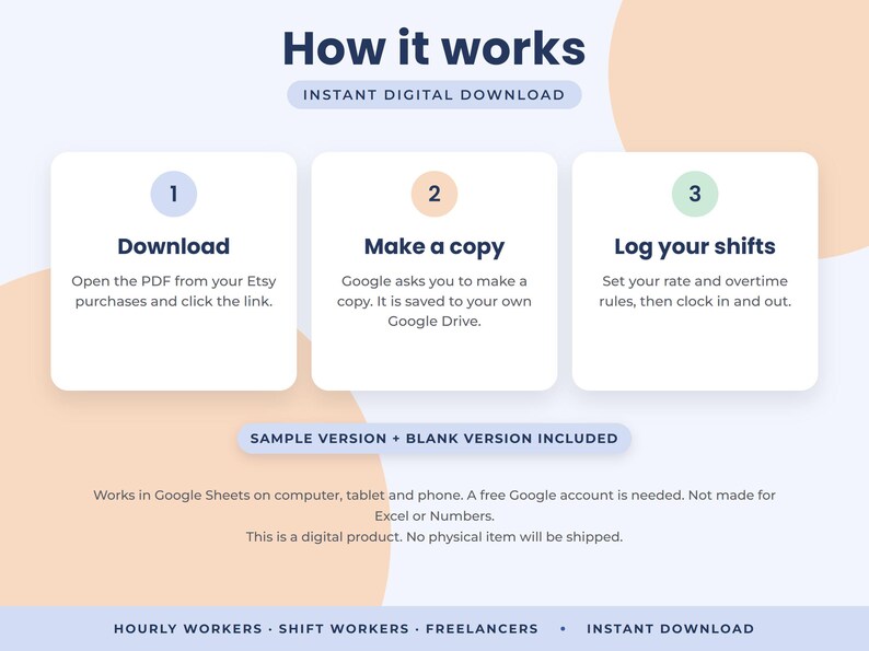 Timesheet Google Sheets Template, Overtime Tracker, Hourly Pay Calculator, Work Hours Log image 8