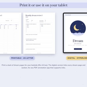 Dream Journal Printable, Lucid Dreaming Log, Symbol Dictionary, Sleep Tracker, Undated Digital Diary image 8