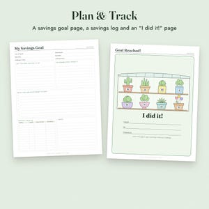 Savings Challenge Printable, Plant Shop Color In Tracker, 500 to 10000, Letter A4 image 7