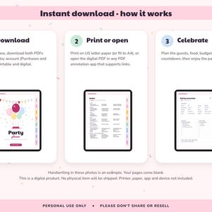 Party Planner Printable, Birthday Checklist, Guest List RSVP Tracker, Celebration Budget, Event Organizer Digital image 10