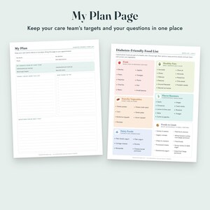 Diabetes Food List Printable, Diabetic Grocery List, Meal Planner, Plate Guide, Letter A4 imagem 8