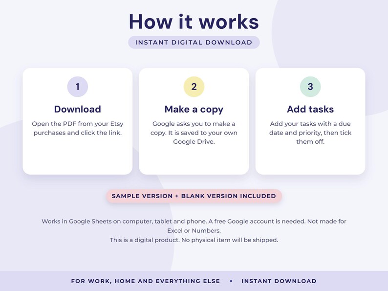 To Do List Google Sheets, Task Tracker Spreadsheet, Daily and Weekly Planner, Project Progress image 6