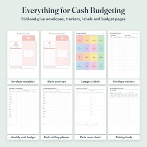 Cash Envelope Printable Kit, Fold and Glue Envelopes, A6 Budget Binder Inserts, Sinking Funds image 3