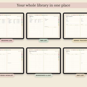 Digital Reading Journal, Hyperlinked Book Tracker with Review Pages, TBR List and Yearly Challenge image 5