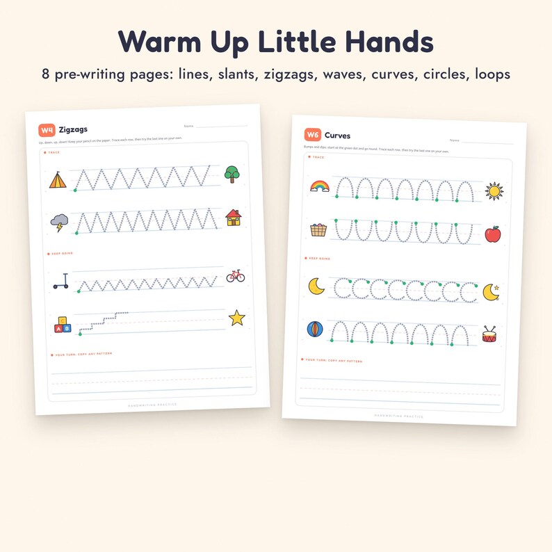 Handwriting Practice Workbook, Letter Tracing A-Z, Numbers 0-20, Preschool Kindergarten Printable image 5