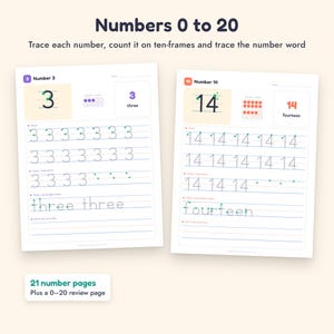 Handwriting Practice Workbook, Letter Tracing A-Z, Numbers 0-20, Preschool Kindergarten Printable image 6