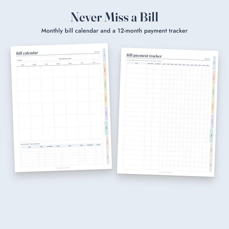 Budget Planner Printable, Bi-Weekly Paycheck Planner, Expense Tracker, Savings Tracker, Bill Calendar, Letter A4 image 8