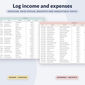 Small Business Bookkeeping Spreadsheet Google Sheets, Profit and Loss, Income Expense Tracker, Tax Estimate image 4