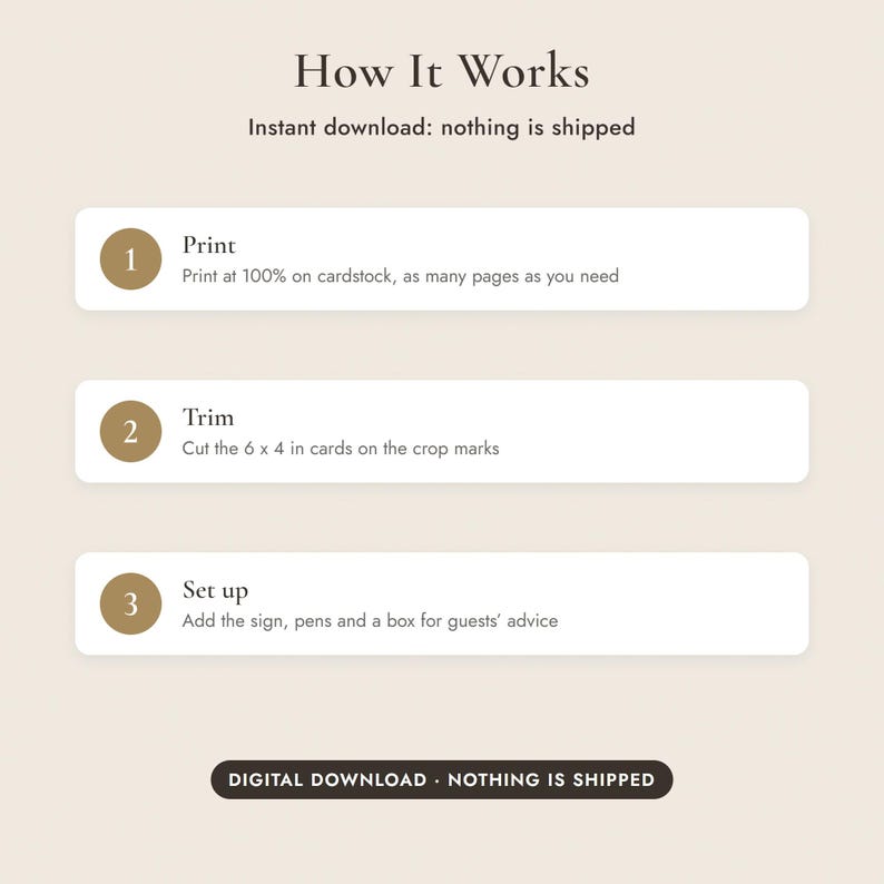 Wedding Advice Cards Printable, Newlywed and Bride to Be Cards, Signs, 5 Designs image 9