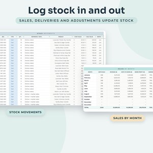 Inventory Tracker Google Sheets, Stock Management Spreadsheet with Reorder Alerts, Small Business Sales Log image 4