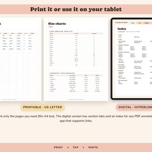 Crochet Planner Printable, Knitting Project Tracker, Yarn Stash Inventory, Row Counter, Pattern Log, Digital image 8