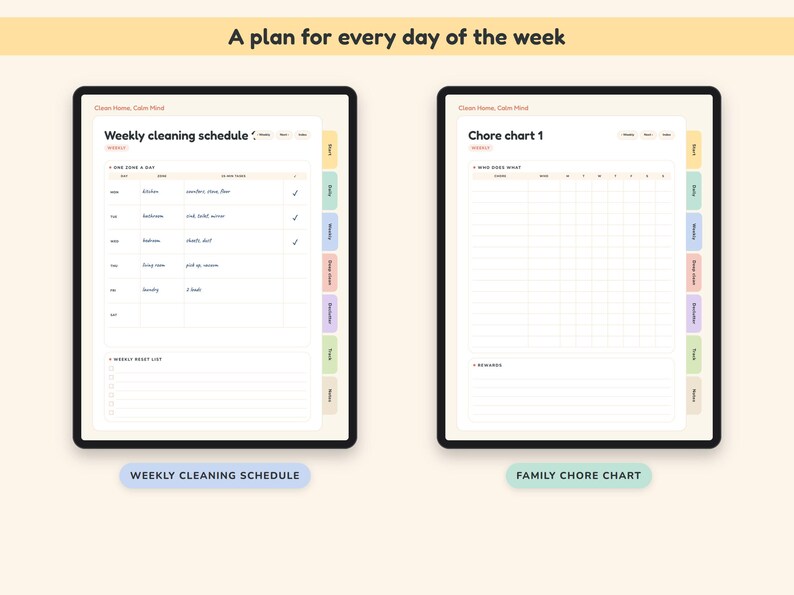 ADHD Cleaning Planner Printable and Digital, 15 Minute Home Reset Checklist, Declutter Challenge image 4