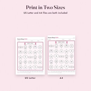 Savings Challenge Printable, Sweet Shop Candy Color In Tracker, 500 to 10000, Letter A4 image 9