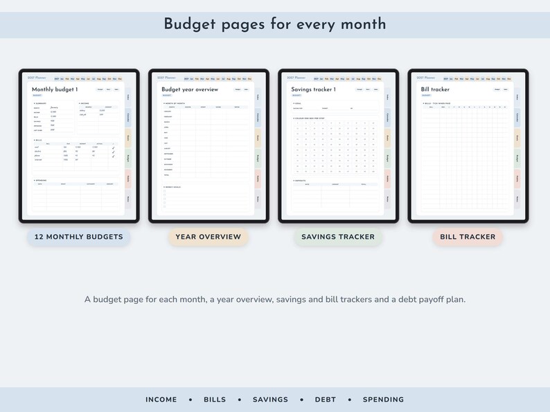 2027 Printable Planner, Monthly Weekly Calendar Pages, US Letter PDF plus Hyperlinked Digital Version image 5