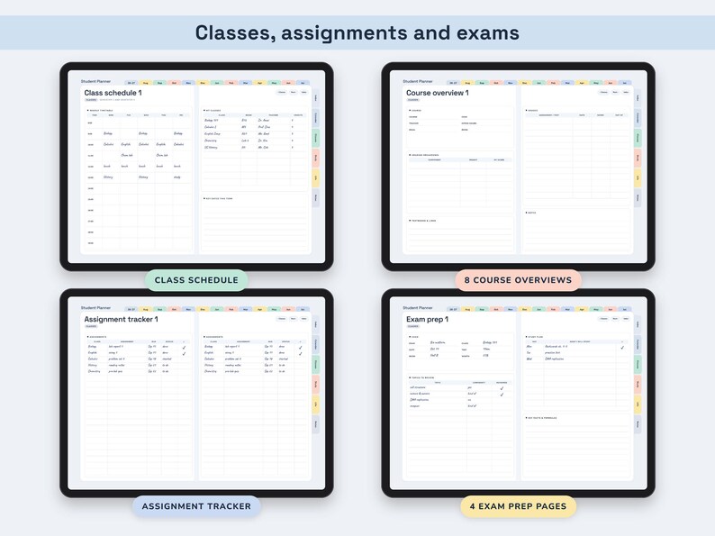 Academic Planner 2026 2027, Hyperlinked Digital Student Agenda with Assignment Tracker and GPA Calculator image 4