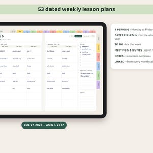 Teacher Planner 2026 2027, Dated Digital Lesson Plans, Gradebook, Seating Chart, Attendance image 2