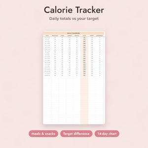 Fitness Planner Google Sheets, Weight Loss Journey Tracker, Calorie and Workout Log, Body Measurements bild 5