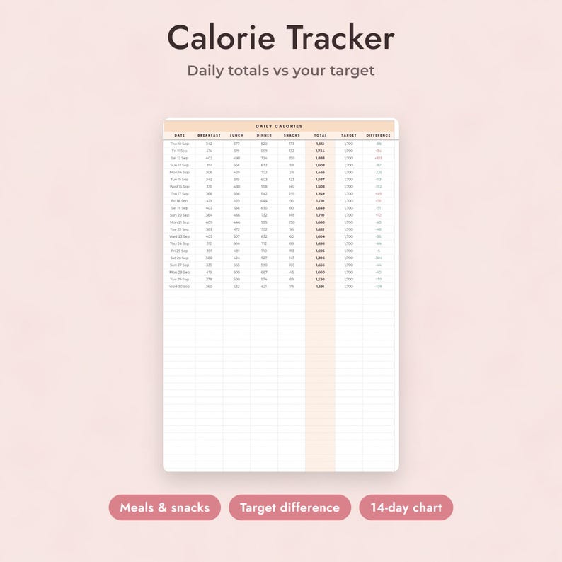 Fitness Planner Google Sheets, Weight Loss Journey Tracker, Calorie and Workout Log, Body Measurements bild 5