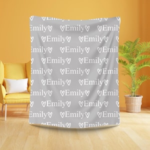 Personalized Custom Blanket, Baby Girl Blanket, Name Blanket, Girl Blanket Gift, Baby Blanket, Kids Blanket, Personalized Gift, Custom Gift